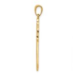 14K Textured Outline Cross Pendant - Image 2