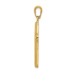14K Cross with Striped Border Pendant - Image 2