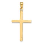 14K Satin Finish Accent Stick Cross Pendant - Image 3