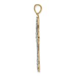 14K Two-tone Diamond-cut Layered Cross Pendant - Image 2