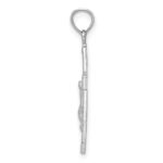 14K White Gold Beveled Tipped Crucifix Pendant - Image 2