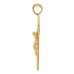 14K Textured Crucifix Latin Cross Pendant - Image 2