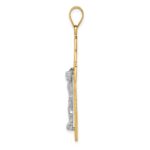 14K Two-Tone Diamond-cut Large Filigree Crucifix Pendant - Image 2