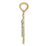 14k and White Rhodium Mother Holding Baby Pendant - Image 2