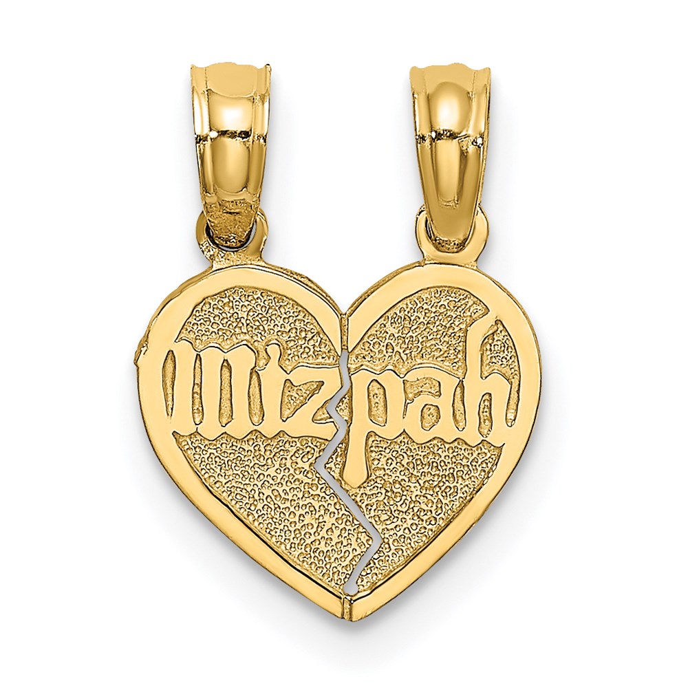 C4456.jpg 14K Reversible 2-Piece Break-apart MIZPAH Heart Charm - Image 1