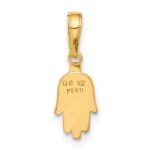 14K Small Solid Hamsa Pendant - Image 3