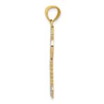 14K and White Rhodium Polished I LOVE YOU Script Fleur de Lis Heart Key Charm - Image 2