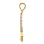 14k Two-tone with White Rhodium Butterfly with Hearts Pendant - Image 2