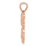 14k Rose Gold and White Rhodium Diamond-cut Butterfly Pendant - Image 2