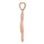 14k Rose Gold Polished and Satin Diamond-cut Two Sitting Cats Pendant - Image 2