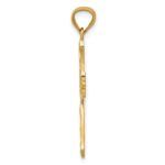 14k Diamond-cut Flower Center Scrolled Cross Pendant - Image 2