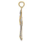 14K with White Rhodium Diamond-Cut Cross Pendant - Image 2