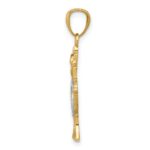 14K and White Rhodium Star of David Menorah Pendant - Image 2