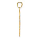 14K and White Rhodium Textured Hamsa and Evil Eye Pendant - Image 2