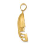 14k Brushed Football Helmet Pendant - Image 2