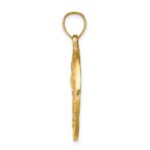 14K Diamond-cut Dolphin and Shells Circle Pendant - Image 2
