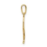 14K Diamond-Cut Leaf Pendant - Image 2