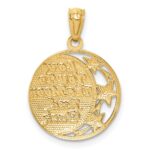 14K and White Rhodium LOVE YOU TO THE MOON AND BACK Pendant - Image 3