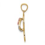 14K Tri Color Plumeria Sandal Pendant - Image 2