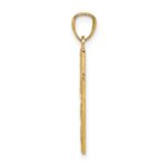 14K Leaf Cross Pendant - Image 2