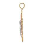 14K Tri-Color and White Rhodium Diamond-cut Crucifix Pendant - Image 2