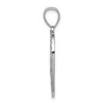 14K White Gold Diamond-cut Heart Pendant - Image 2