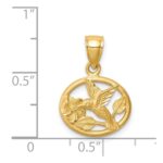 14K Diamond-cut Brushed Hummingbird Pendant - Image 4