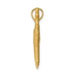 14K Brushed Diamond-cut Howling Wolf Pendant - Image 2