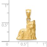 14K Satin Diamond-cut Yorkshire Terrier Dog Pendant - Image 4