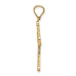 14K and White Rhodium Cross Pendant - Image 2