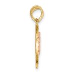 14K Two-tone Reversible Spanish Solid Our Lady of Guadalupe and Crucifix TE AMO Break-apart Heart Pendant - Image 2