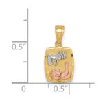 14K Two-tone and White Rhodium Baptism Rectangular Pendant - Image 4