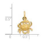 14k Satin Diamond-cut Cancer Zodiac Charm - Image 4