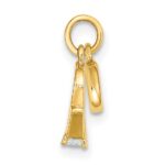 14k CZ Mini 3-D Wedding Rings Charm - Image 2
