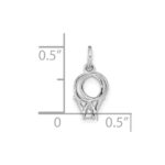 14k White Gold CZ Mini 3-D Wedding Rings Charm - Image 4