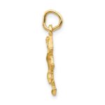 14k Satin Diamond-cut Leo Zodiac Charm - Image 2