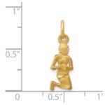 14k Satin Diamond-cut Virgo Zodiac Charm - Image 4