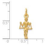 14k Satin Diamond-cut Libra Zodiac Charm - Image 2