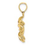 14k Beaded and Polished Plumeria Flower Charm - Image 2