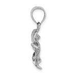 14k White Gold  Beaded and Polished Plumeria Flower Charm - Image 2
