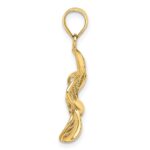 14k Polished and Beaded Plumeria Flower Charm - Image 2