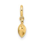 14K Polished 3-D Puffed Heart with Spring Ring Clasp Charm - Image 3