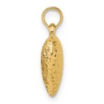 14k Polished Diamond-cut Large Puffed Heart Pendant - Image 2