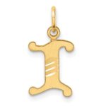 14K Diamond-cut Letter I Initial Charm