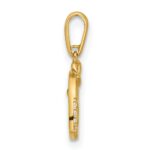 14k Polished CZ Heart with Cross Dangle Pendant - Image 2