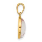 14K Polished with Pink Enamel and Clear Epoxy Resin It's A Girl Pendant - Image 2