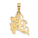14k and White Rhodium Diamond-cut Heart IT'S A BOY Pendant - Image 3