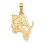 14k and White Rhodium Diamond-cut Heart IT'S A GIRL Pendant - Image 3