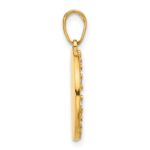 14k and White Rhodium Diamond-cut It's A Girl Pendant - Image 2