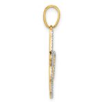 14K and White Rhodium Diamond-cut Butterfly Pendant - Image 2